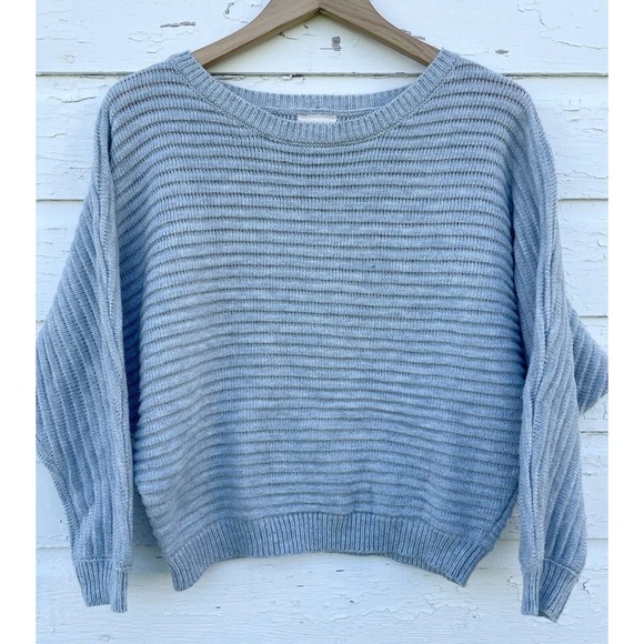 Harper Sweaters - Harper Heritage Sweater Crop Ribbed Gray Doleman Sleeve Womens sz Medium 90's
